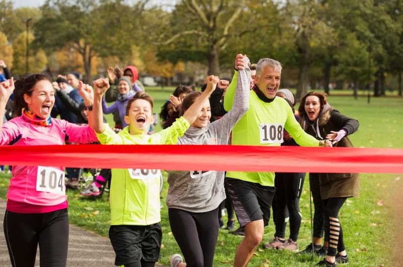 People running in a charity race