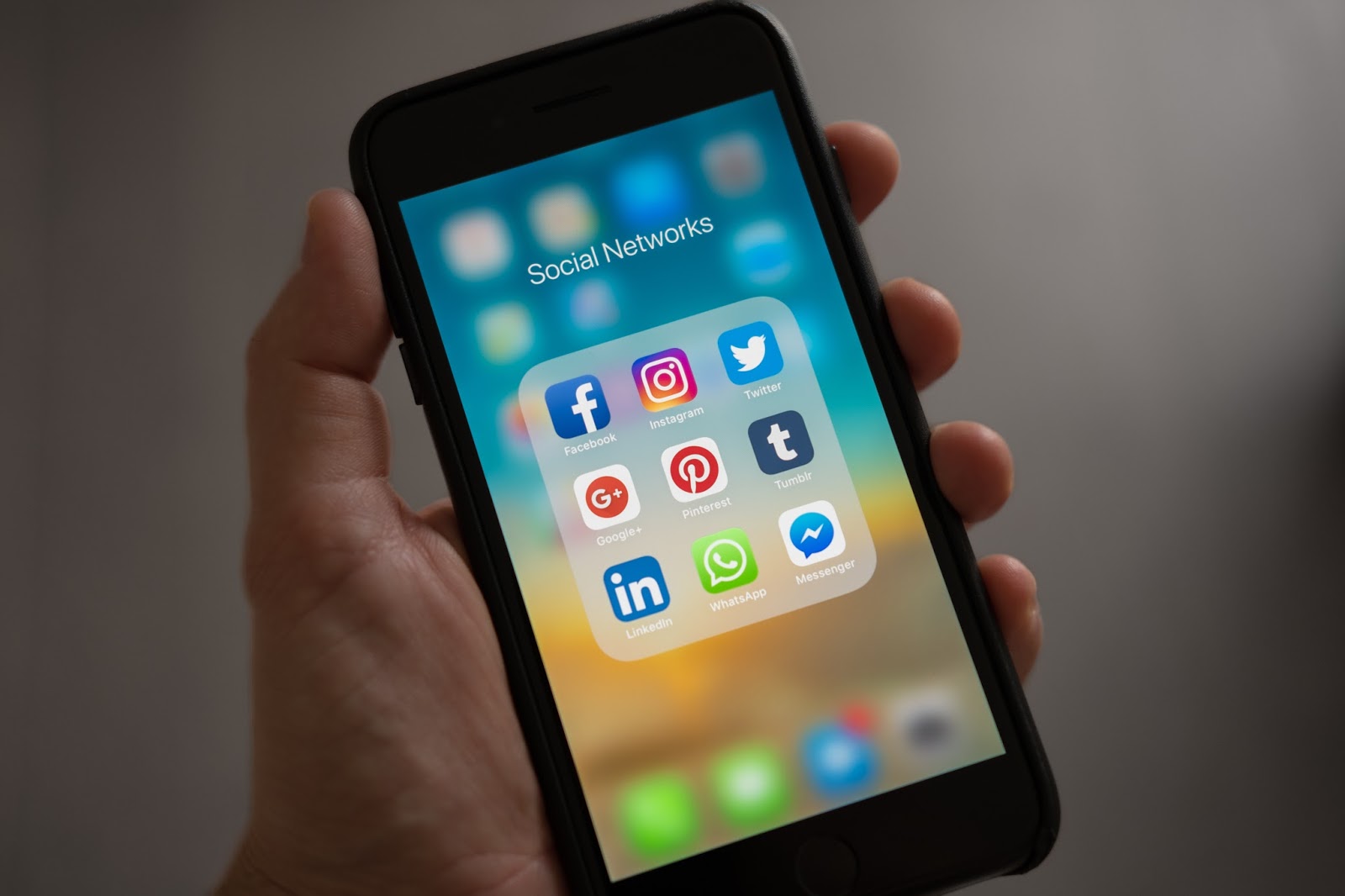 Person using a smartphone for social media