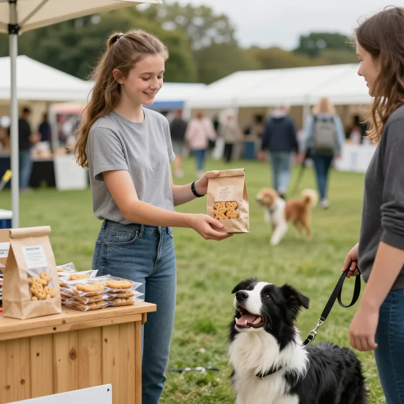 Young person with a dog-biscuit business idea